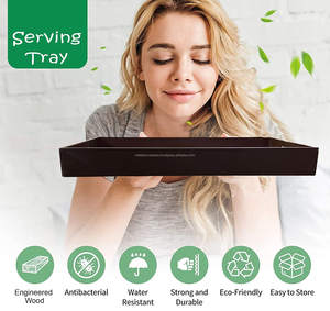 Juego de Tres Bandejas de Madera MDF de Alta Calidad con Recubrimiento de Esmalte Suave, Diseño Rectangular para Uso en Ceremonias - Product Image 4