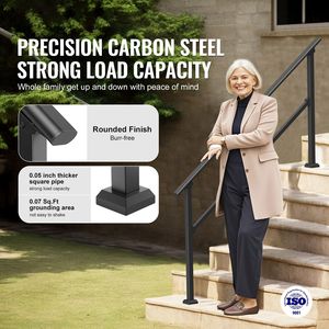 Kit Corrimano a 5 Gradini in Acciaio al Carbonio per Esterni, Dispositivo di Assistenza per Navigazione Sicura, Facile Installazione - Product Image 2