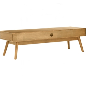 Ready-Stock Modern Solid Wood TV Console with 2 Storage <b>Drawers</b> Natural Finish Fits 50-54" TVs for <b>Small</b> Apartment Living Room - Product Image 2