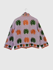 Hand Embroidered Floral Mandarin Collar Jacket Full Sleeve Cotton Plus Size Women'<b>s</b> Spring Wear Prairie Chic Style - Product Image 5