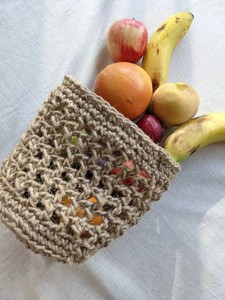Handwoven Natural Jute Fruit <b>Basket</b> Rustic Decorative Storage <b>Basket</b> for Kitchen Dining <b>Table</b> - Product Image 6
