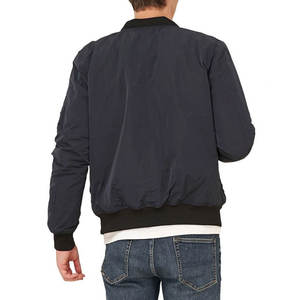 Blouson bomber bleu marine pour homme, à capuche, fermeture éclair, léger, décontracté, avec poignets et ourlet côtelés et plusieurs poches fonctionnelles - Product Image 3