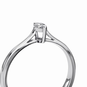 Anillo Solitario con Diamante CVD Cultivado en Laboratorio, Corte Marquesa, Certificado por IGI, Oro Blanco de 18K - Product Image 5