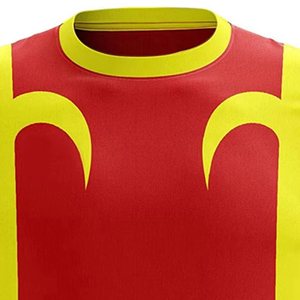 Maillot de football personnalisé sublimé pour homme, bleu et orange, col rabattu, manches courtes, polyester anti-humidité, coupe classique, pour équipe adulte - Product Image 5
