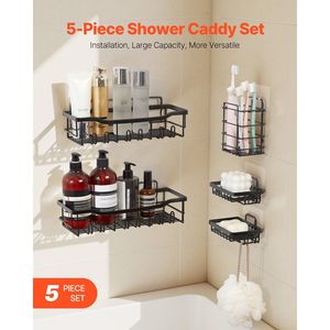5 Pack doccia adesiva Caddy bagno doccia organizzazione scaffali - Product Image 2
