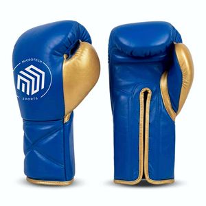 Guantes de Boxeo y Artes Marciales de Piel de Vacuno con Cierre de Gancho y Bucle para Muñeca, de Máximo Rendimiento, Marca Micr@tech - Product Image 1