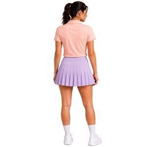 Ensemble polo et jupe plissée pour femme, rose pêche et lavande, vêtements de sport personnalisés, respirants, à séchage rapide, haute performance - Product Image 2