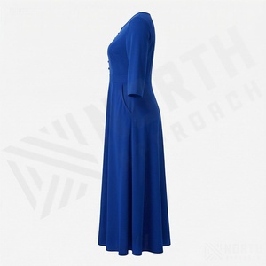 Vestido de Lujo para Mujer, Abayas Personalizadas con Logotipo Bordado, Vestidos Musulmanes Abiertos, Combinación de Forro y Color Personalizados - Product Image 3