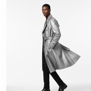 Solid Trader High Quality Breathable Top Quality Deluxe Material Traditional Outer Coat Mens <b>Long</b> <b>Leather</b> <b>Jacket</b> - Product Image 3