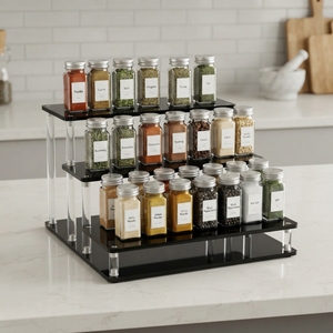 Transparent Acrylic Modern Water Resistant Makeup Organizer Display <b>Rack</b> Easy Assembly for Lipstick Cosmetics Beauty Products - Product Image 2