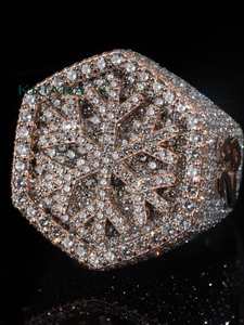 Bague unisexe en argent 925 plaqué or rose avec diamant de laboratoire taille brillant rond, style hip-hop, bijou à porter au quotidien - Product Image 3