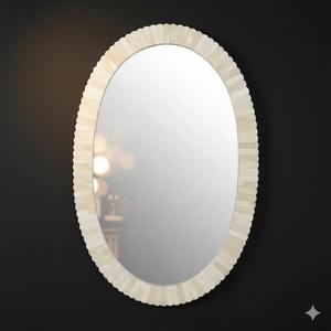 Miroir mural en os incrusté sur mesure, cadre artisanal fait main - Product Image 2