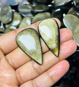 Lote de Cabujones de Obsidiana Dorada 100% Natural de la Mejor Calidad para Sanación con Cristales, Gemas Sueltas Hechas a Mano para la Creación de Joyas - Product Image 4
