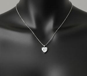 Pendentif en or 14 carats avec diamant solitaire en forme de cœur de 2,00 carats, bijoux fins - Product Image 2