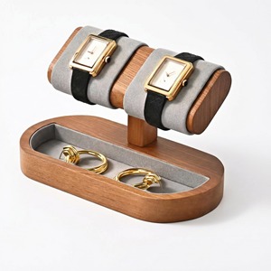 Premium Wooden Watch And Jewelry Organizer Stand With Tray For Watches <b>Bracelets</b> Rings And Accessories Display From India - Product Image 1