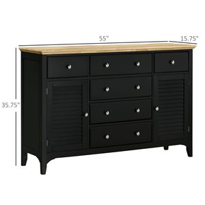 Credenza Moderna in Rovere Nero con Ripiani Regolabili per Villa, Fattoria, Magazzino, Cucina e Soggiorno - Product Image 3
