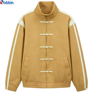 Blouson matelassé d'hiver tendance pour homme, col montant tricoté, coupe ample, respirant, doublure polaire écologique, idéal pour l'extérieur - Product Image 2