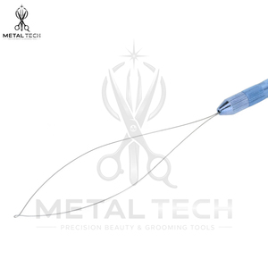 Blue Hair Extension Kit Latch Hook Pulling <b>Needle</b> Wire Loop <b>Threader</b> Holder Set for Micro Ring Beads Ventilating Tools - Product Image 5
