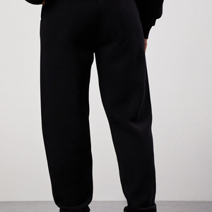 Pantalon de jogging pour femme, OEM personnalisé, taille élastique oversize, en molleton bouclette doux uni, coupe droite à jambe large, pantalon de sport - Product Image 1