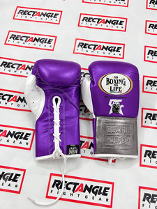 Gants de boxe MMA personnalisés en cuir de vachette, design sur mesure, « No Boxing No Life », fermeture à lacets, absorption de l'humidité - Product Image 1