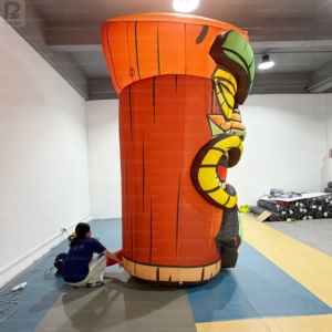 Tótem Tiki Inflable Gigante Personalizado <span class=keywords><strong>de</strong></span> 4m con Luces LED, Modelo <span class=keywords><strong>de</strong></span> Máscara Tiki para Publicidad en Fiestas Hawaianas/Eventos Luau - Product Image 3