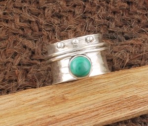 925 Sterling Silver Amethyst Classic Wedding <b>Spinner</b> <b>Ring</b> Anxiety Natural Fidget Band Meditation Boho Jewelry - Product Image 6