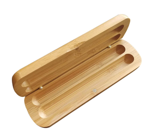 Promotional Gifts Wood Pen Box 2 Slot Stationary Holder Engraved Design Wood Ballpoint Pen Box - Product Image 6