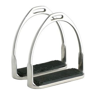 Estribos de acero inoxidable con almohadilla de goma negra para equitación, estribos con almohadilla de goma negra, estribos para montar a caballo - Product Image 1