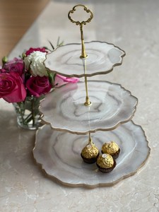 Elegant Resin Cake Stand Round Serving Platter for <b>Bakery</b> and Home Use - Product Image 5