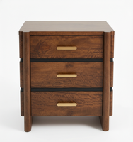 Table de chevet moderne et écologique en bois de manguier massif à 3 tiroirs, pliable et gonflable, pour chambre à coucher, usage domestique
