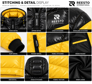Abrigo de Plumón Grueso con Capucha y Logotipo Personalizado para Invierno, Chaqueta Acolchada Brillante para Hombre - Product Image 5