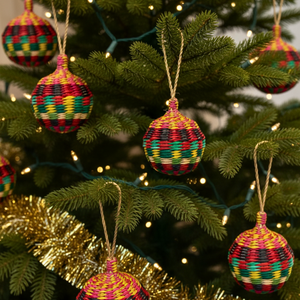 Ornement de Noël rustique en forme de boule de jonc de mer, décoration de fête faite à la main, fournisseur vietnamien Kingcraftviet - Product Image 1