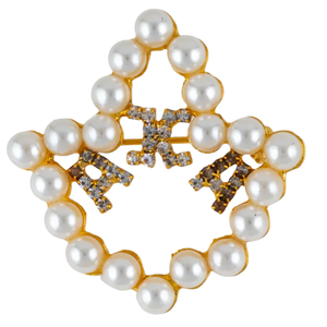 Broche élégante en forme de lierre avec perles blanches, or et argent, ornée de strass, accessoire de mode pour femme - Product Image 2