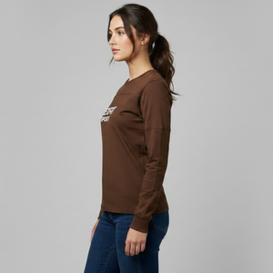 T-shirt de sport personnalisé en gros pour femmes, grande taille, manches longues, col rond, coupe ajustée, pour yoga et entraînement - Product Image 6
