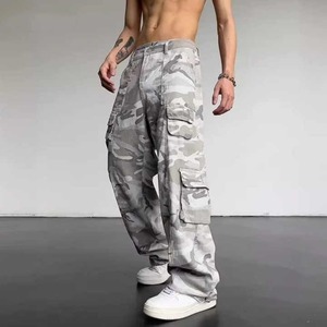 Jean en denim personnalisé polyester/coton, camouflage Real Tree, effet empilé, délavé, multi-poches, style Y2K Hip Hop, cargo d'hiver - Product Image 6