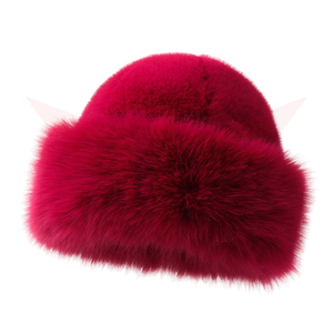 Gorro de Invierno Unisex de Tacto Suave, Mezcla de Lana y Piel Sintética, Transpirable, Impermeable, Jacquard, Color Sólido Rosa, Casual, Ajustable, de Tactus Industries - Product Image 1