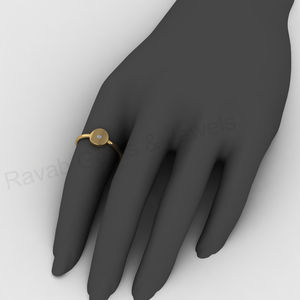 Anillo de Boda Apilable de Plata 925 con Diamante CZ Redondo de 8mm y Baño de Oro de 18k, el Más Vendido, Regalo para Ella - Product Image 5