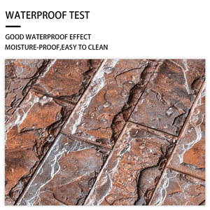 12 pezzi di carta da parati con Stick da parete in roccia rossa impermeabile in PVC, pannelli decorativi da parete, facile manutenzione per la toilette della cucina - Product Image 5