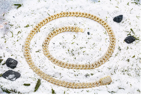 7MM 22" Wholesale 925 Sterling Silver Cuban Link Chain VVS Moissanite Yellow <b>Gold</b> Plating Hip Hop Jewelry - Product Image 3