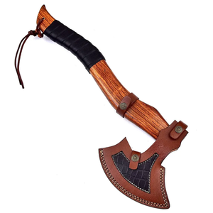 Hache de camping traditionnelle en acier Damas, fabriquée à la main, avec manche en bois de rose, outil d'extérieur, fabricant OEM - Product Image 3