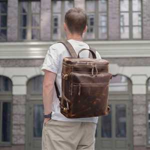 Mochila de Cuero Genuino Hecha a Mano, Personalizada, de Gran Capacidad, Bolsa de Viaje de Lujo, Mochila para Portátil, para Hombre, LBK-0102 - Product Image 6
