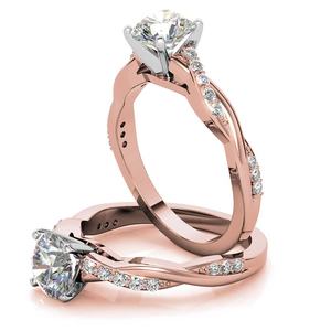 แหวนเพชรทรงกลมเพาะเลี้ยงในห้องปฏิบัติการ ทอง 18k แหวนเพชรเม็ดเดี่ยวทรงกลมเจียระไนแบบเหลี่ยมเพชรพลอย แหวนหมั้นแบบเกลียวสำหรับผู้หญิงและเด็กผู้หญิง - Product Image 3