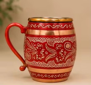 GOOD DESIGN 100% Pure <b>Copper</b> Moscow Mule Mug 16 Oz Solid Pattern <b>Screw</b>-On Cap & Hand Grip Dishwasher Safe Party Use - Product Image 6