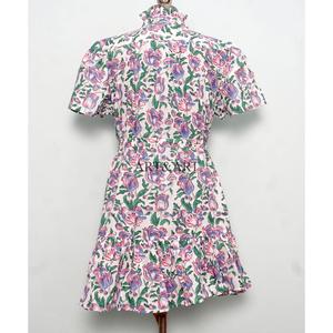 Belle robe midi à imprimé floral doux 100% coton pour femmes, tenue bohème décontractée d'été pour la plage, tenue tendance pour les fêtes - Product Image 6