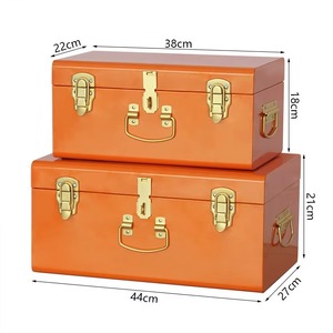 Orange Metal Storage Trunk <b>Box</b> Rectangular Shape Ideal for <b>Clothes</b> And Garment Storage Blanket And Bedding Storage From India - Product Image 6