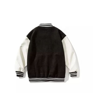 เสื้อแจ็คเก็ตเบสบอลสำหรับผู้ชายและแบบยูนิเซ็กซ์ มีฮู้ด ลายการ์ตูนแบบปะติดปะต่อ ทำจากผ้าขนสัตว์ 100% สไตล์สตรีทแวร์ลำลอง - Product Image 2
