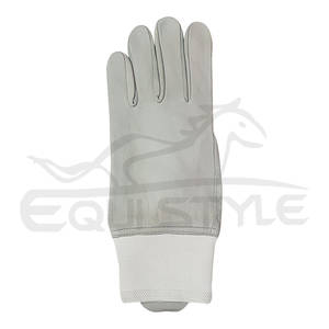 Gants de travail de sécurité pour la construction, gants de protection en cuir blanc uni de haute qualité, gants en cuir avec logo personnalisé en gros - Product Image 3