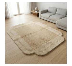 Tapis shaggy en peluche de haute qualité, tapis antidérapant doux pour salon, chambre à coucher, décoration de la maison, tapis en peluche crème, doux et moelleux - Product Image 2