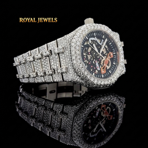 Iced Out Moissanite Mechanical <b>Watch</b> <b>Automatic</b> <b>Skeleton</b> Dial Stainless Steel Band Hidden Clasp Men Fashion Jewelry - Product Image 4
