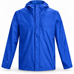 Veste d'hiver personnalisée coupe-vent et imperméable avec capuche, coque en polyester, fermeture éclair sur le devant, poche, légère, pour l'extérieur - Product Image 1